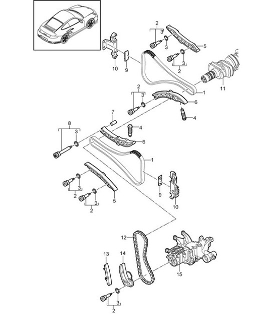 Diagram 103-015 Porsche Cayman 2.7L 987C 2006-08 Engine