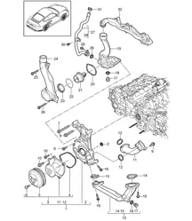 Coolant pump / Thermostat housing - A170 - 997.2 Turbo 3.8L 2010-13