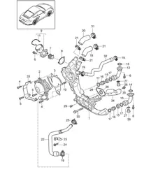 Coolant pump / Water pump housing - 9770 - 997.2 GT2 RS 3.6L 2010-11