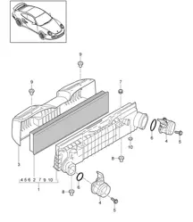 Filtre à air - 9770 - 997.2 GT2 RS 3.6L 2010-11