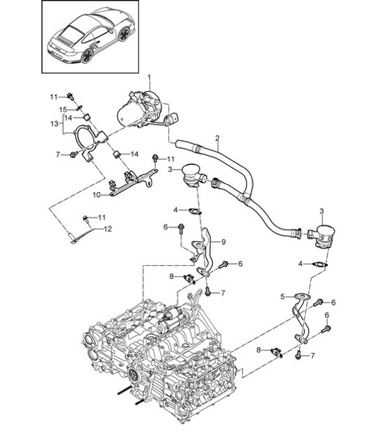 Diagram 108-005 Porsche Cayenne 92A (958) 2010-2017 Engine