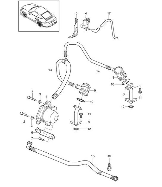 Diagram 108-007 Porsche 996 C4 3.4L 1997-08/01 Engine