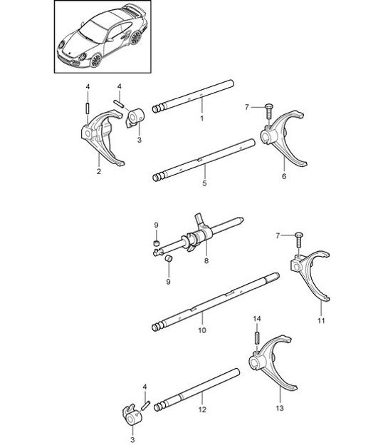 Diagram 304-001 Porsche Cayenne Turbo S 4.5L 2006>> Transmission