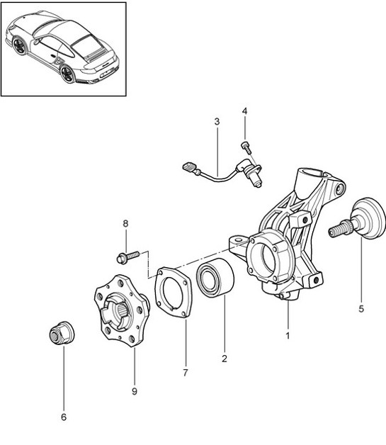 Diagram 401-005 Porsche Macan（95B）MK1（2014-2018） 前轴、转向 