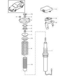 Suspension / Shock absorber strut 997.2 GT2 RS 2010-11 Suspension / Shock absorber strut 997.2 GT2 RS 2010-11