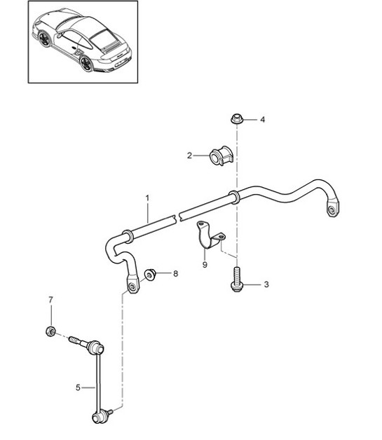 Diagram 402-005 Porsche Panamera Diesel V6 3.0L (250 PS) Vorderachse, Lenkung