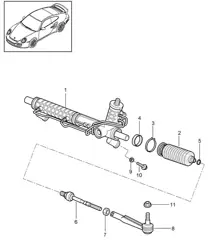 Direction assistée / Mécanisme de direction / Pièces de direction 997.2 Turbo / GT2 RS 2010-13