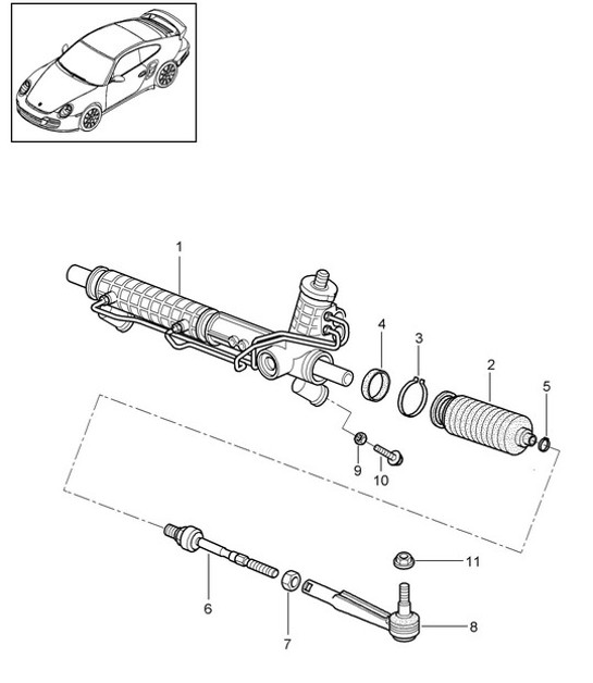 Diagram 403-000 Porsche Cayenne V6 3.6L Petrol 300Hp Front Axle, Steering 
