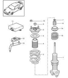 Shock absorbers / Coil spring 997.2 GT2 RS 2010-11 Shock absorbers / Coil spring 997.2 GT2 RS 2010-11