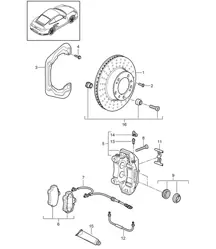 Freno de disco / Eje trasero 997.2 Turbo 2010-13