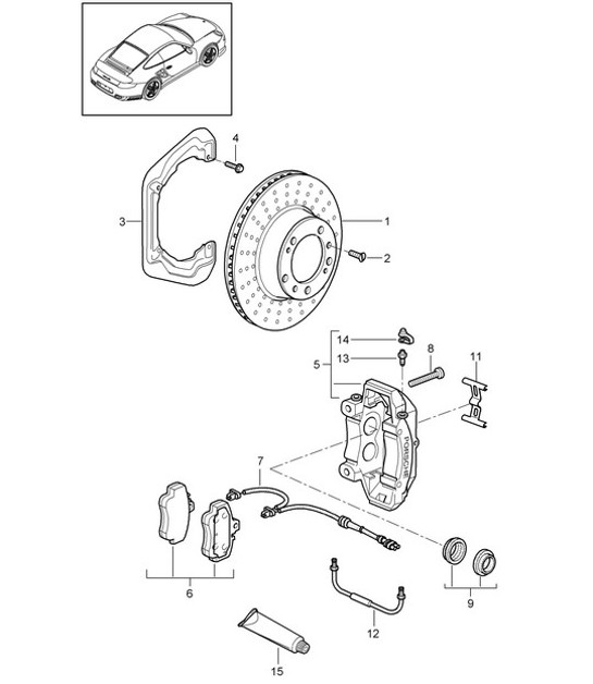 Diagram 603-001 Porsche Boxster 987 MKII 2.9L 2009-2012 Wheels, Brakes