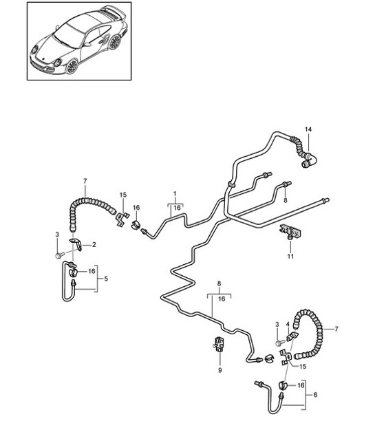 Diagram 604-015 Porsche Cayenne S V6 3.0L Hybrid 380HP Wheels, Brakes