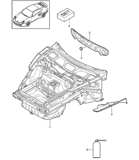 Diagram 801-005 Porsche Cayenne Turbo V8 4.8L Petrol 500HP Body