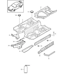 Plancher - Centre - 997.2 Turbo / GT2 RS 2010-13