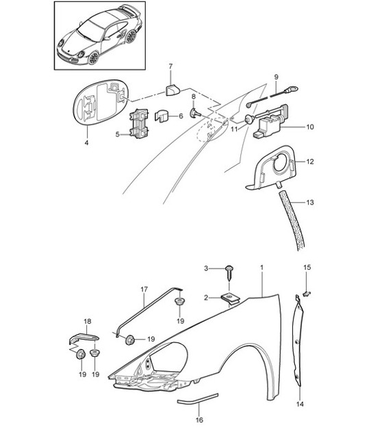 Diagram 801-040 Porsche Cayman 987C/981C (2005-2016) Body
