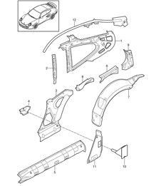 Side part, Inner - COUPE - 997.2 Turbo / GT2 RS 2010-13 Side part, Inner - COUPE - 997.2 Turbo / GT2 RS 2010-13