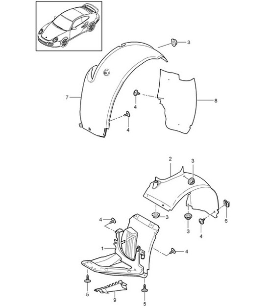 Diagram 801-075 Porsche Cayman 987C/981C (2005-2016) Body