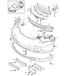 Pare-chocs avant 997.2 Turbo 2010-13