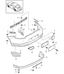 Rivestimento paraurti posteriore 997.2 Turbo 2010-13