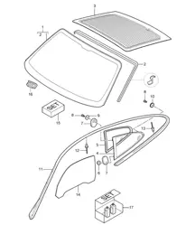 Window glazing 997.2 Turbo / GT2 RS 2010-13