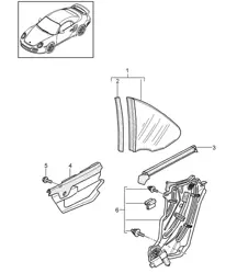 Vitre latérale - CABRIO - 997.2 Turbo 2010-13