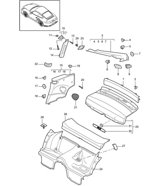 Diagram 807-005 Porsche 997 (911) MK2 2009-2012 Body