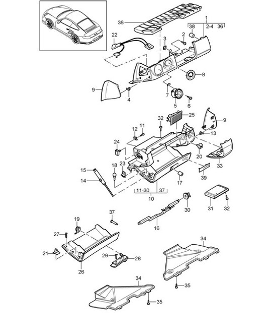Diagram 809-003 Porsche Cayenne 9PA (955) 2003-2006 Body