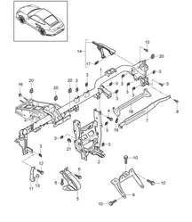Cadre de retenue / Tableau de bord 997.2 Turbo / GT2 RS 2010-2013