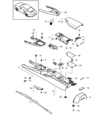 Mittelkonsole - HINTEN - 997.2 Turbo / GT2 RS 2010-13