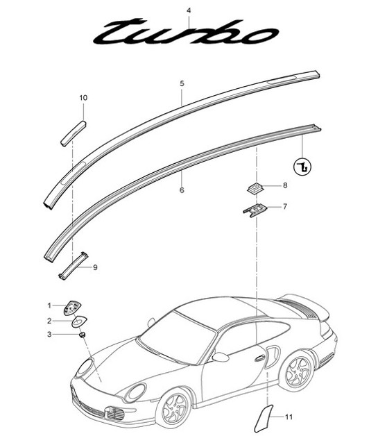 Diagram 810-000 Porsche 997 (911) MK2 2009-2012 Body