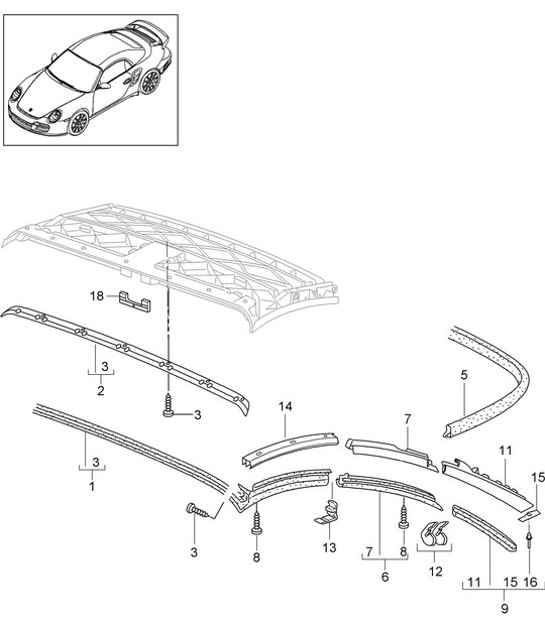 Diagram 811-020 Porsche Cayman 987C/981C (2005-2016) Body