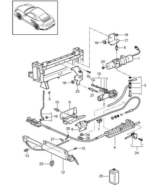 Diagram 811-035 Porsche 996 C4 3.6L 09/01-2005 Body