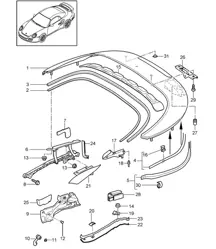 Verdeckstaukasten / Abdeckung / Dichtungen - CABRIO - 997.2 Turbo 2010-13