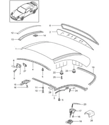 Hardtop / Zubehör / Dichtungen - PR:550 - 997.2 Turbo 2010-13