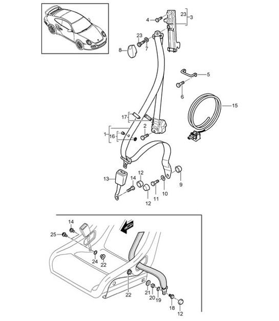 Diagram 812-000 Porsche Cayenne S V8 4.8L Petrol 400HP Body