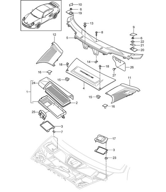 Diagram 813-020 Porsche 997 (911) MK2 2009-2012 Body