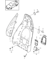 Coque de dossier / Siège standard / Siège confort / Accessoires 997.2 Turbo / GT2 RS 2010-13