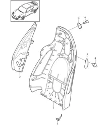 Coque de dossier / Siège sport 997.2 Turbo / GT2 RS 2010-13