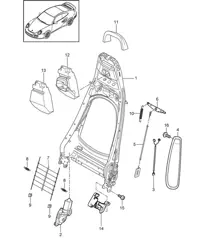 Estructura del respaldo / Asiento deportivo 997.2 Turbo / GT2 RS 2010-13