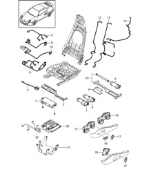 Cablaggi elettrici / Interruttore / Centralina / Motore elettrico / Sedile sportivo 997.2 Turbo / GT2 RS 2010-13