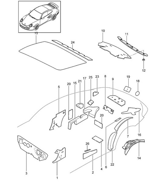 Diagram 817-066 Porsche 997 (911) MK2 2009-2012 Body