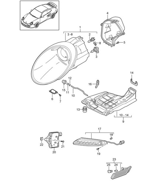 Diagram 905-002 Porsche 卡宴 Turbo 4.5L 2003>> 电子设备