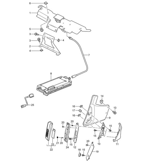 Diagram 911-010 Porsche Cayenne GTS V8 4.8L Petrol 400HP Electrical equipment