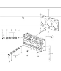 cylinder head  for 997.1 TURBO/GT2 M97.70 2007-09 and 997.1 GT2 RS M97.70 2011
