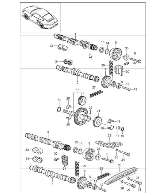 Diagram 103-15 Porsche Cayenne Coupe Turbo S E-Hybrid V8 4.0L 550Hp 