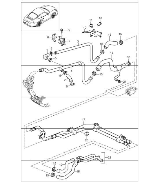 Diagram 105-03 Porsche Cayman 718C (982C) 2017>> Engine