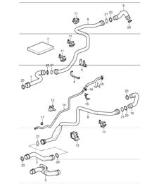 refrigeración por agua - 1 - para 997.1 TURBO 2007-09 refrigeración por agua - 1 - para 997.1 TURBO 2007-09