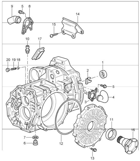 Diagram 302-01 Porsche 997 (911) MK1 2005-2008 Transmission