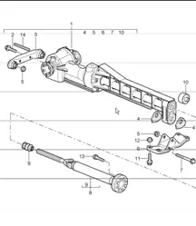 front-axle final drive, cardan shaft for 997.1 TURBO 2007-09