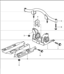 tiptronic: transmission suspension and mount intermediate flange for 997.1 TURBO A97.50 2007-09 tiptronic: transmission suspension and mount intermediate flange for 997.1 TURBO A97.50 2007-09